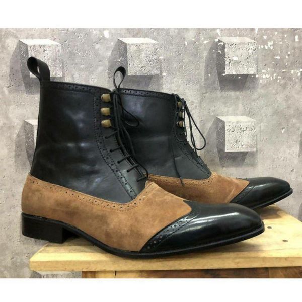 dress shoes men's boots of leather pu sculpted with shoelaces, classic in casual fashion and kr109 combat o5o4, Black
dress shoes men's boots of leather pu sculpted with shoelaces, classic in casual fashion and kr109 combat o5o4, Black