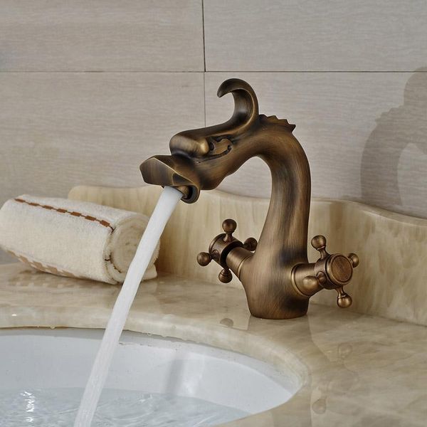 bathroom sink faucets vidric basin faucet dragon style dual handle mixer tap deck mounted