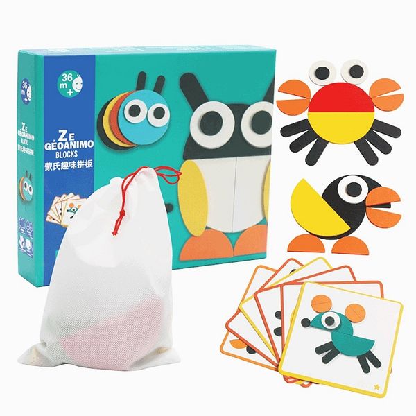 Wooden Tangram Jigsaw Puzzle Colorful Cartoon Animals Puzzles Early Education Kindergartens Baby Intelligence Development Toys
Wooden Tangram Jigsaw Puzzle Colorful Cartoon Animals Puzzles Early Education Kindergartens Baby Intelligence Development Toys