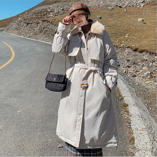 winter new parkas clothes women's middle and long knee over korean loose cotton jacket tooling plush windbreaker size m-2xl, Black
winter new parkas clothes women's middle and long knee over korean loose cotton jacket tooling plush windbreaker size m-2xl, Black