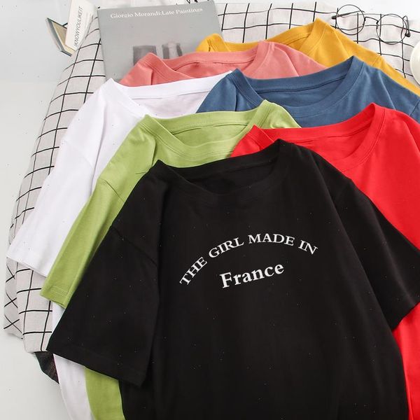 hipster casual style trend women refreshing the girl made in france letter print, White
hipster casual style trend women refreshing the girl made in france letter print, White