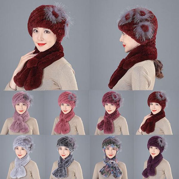 berets 17 styles women rex fur hat scarf set female autumn and winter elderly scarves warm woolen ear protector, Blue;gray
berets 17 styles women rex fur hat scarf set female autumn and winter elderly scarves warm woolen ear protector, Blue;gray