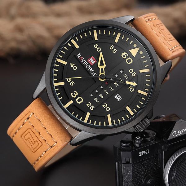 wristwatches naviforce fashion mens sports watches leather band casual military waterproof quartz wristwatch calendar clock 202, Slivery;brown
wristwatches naviforce fashion mens sports watches leather band casual military waterproof quartz wristwatch calendar clock 202, Slivery;brown