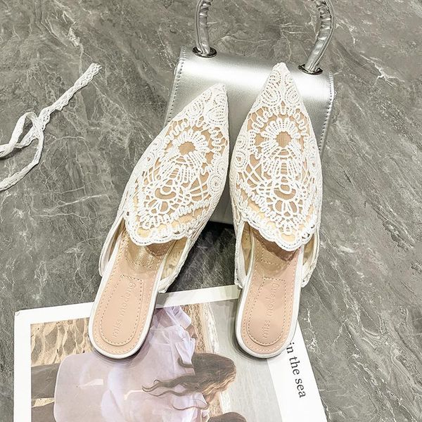 slippers womens flats mule leisure mesh lace floral embroidery diy slip on slipper hollow summer shoes slides pointed toe black white
slippers womens flats mule leisure mesh lace floral embroidery diy slip on slipper hollow summer shoes slides pointed toe black white