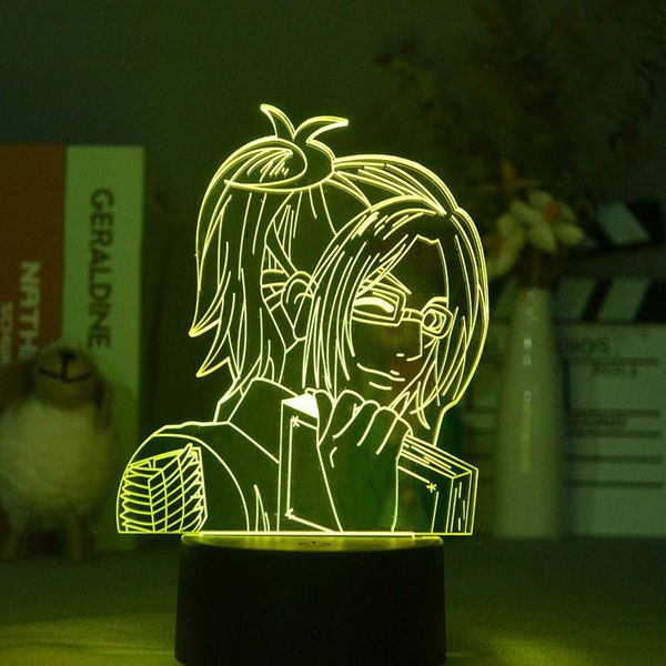 night lights anime 3d led nightlight attack on titan hange zoe figure light for kid child birthday gift bedroom decor bedside table room lam
night lights anime 3d led nightlight attack on titan hange zoe figure light for kid child birthday gift bedroom decor bedside table room lam
