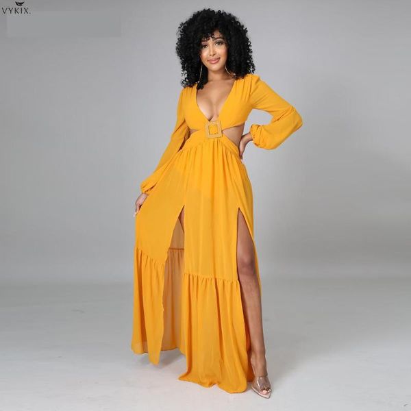 casual dresses women long dress solid full sleeve v-neck hollow out splited maxi vintage party vestidos summer club outfits 2021, Black;gray
casual dresses women long dress solid full sleeve v-neck hollow out splited maxi vintage party vestidos summer club outfits 2021, Black;gray