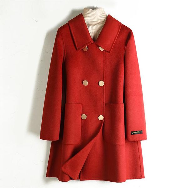 women's wool & blends spring 2021 double-sided cashmere coat short thickened small double breasted woolen fashion, Black
women's wool & blends spring 2021 double-sided cashmere coat short thickened small double breasted woolen fashion, Black