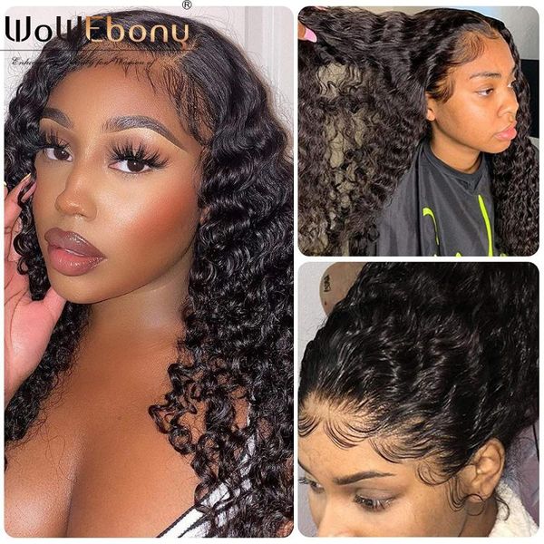 deep wave lace front wig brazilian remy 13x1 t part 250 density human hair wigs middle for black women, Black;brown
deep wave lace front wig brazilian remy 13x1 t part 250 density human hair wigs middle for black women, Black;brown