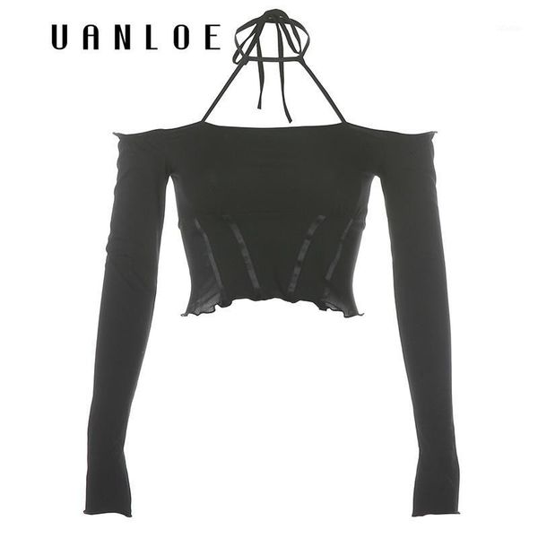autumn streetwear halter t shirt women frill fashion off shoulder party clubwear cropped black female harajuku, White
autumn streetwear halter t shirt women frill fashion off shoulder party clubwear cropped black female harajuku, White