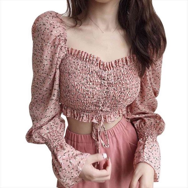 spring summer pleated floral print women shirts chiffon lace up casual puff sleeve square collar womentop, White
spring summer pleated floral print women shirts chiffon lace up casual puff sleeve square collar womentop, White