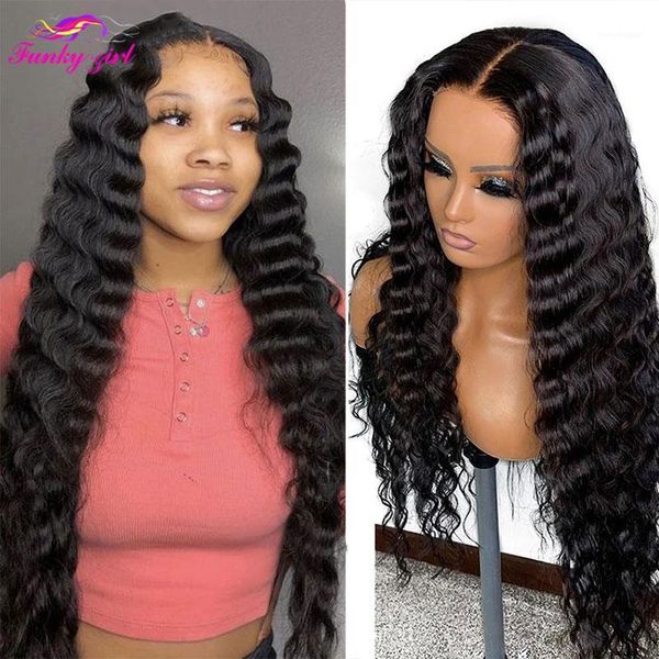deep wave lace frontal wigs 180% peruvian human hair front wig pre plucked bleached knots remy 4x4 closure1, Black;brown
deep wave lace frontal wigs 180% peruvian human hair front wig pre plucked bleached knots remy 4x4 closure1, Black;brown