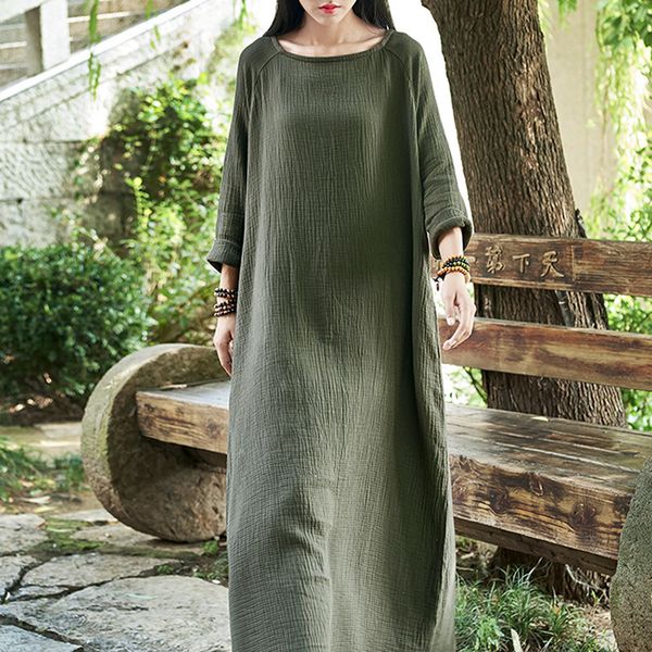 dress female oversight retro cotton robe linen beautiful woman dressed in long sleeves vintage loose jurk breathable clothes, Black;gray
dress female oversight retro cotton robe linen beautiful woman dressed in long sleeves vintage loose jurk breathable clothes, Black;gray