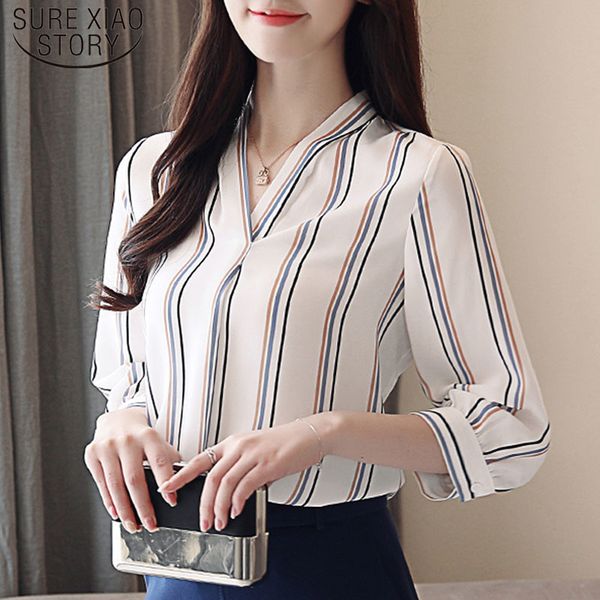 fashion chiffon woman clothes autumn slim fit striped regular v-neck print elegant casual shirt women 5115 50 210415, White
fashion chiffon woman clothes autumn slim fit striped regular v-neck print elegant casual shirt women 5115 50 210415, White