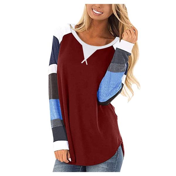 women's t-shirt woman stitching blocks long sleeve tee shirts casual loose o-neck cotton plus size female tshirt mujer, White
women's t-shirt woman stitching blocks long sleeve tee shirts casual loose o-neck cotton plus size female tshirt mujer, White