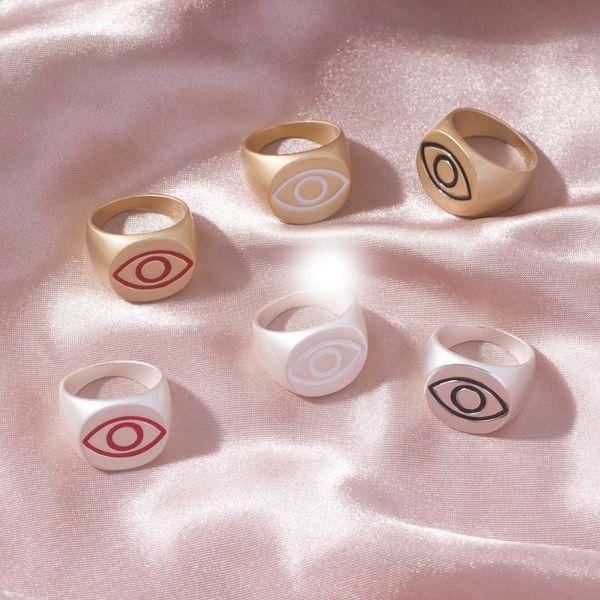 cluster rings 2021 vintage ladies accessories jewelry fashion painting enamel white black red eye shape matte gold chunky for women, Golden;silver
cluster rings 2021 vintage ladies accessories jewelry fashion painting enamel white black red eye shape matte gold chunky for women, Golden;silver