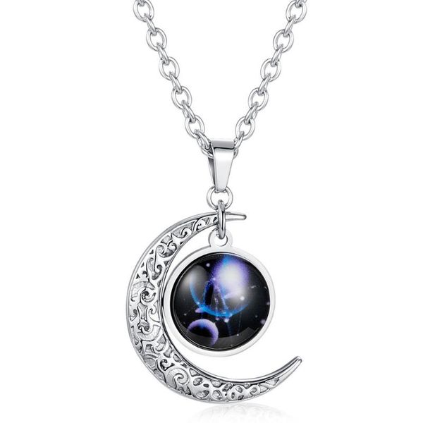 pendant necklaces hip hop style moon and star combination titanium steel logo starry sky 12 zodiac luminous necklace, Silver
pendant necklaces hip hop style moon and star combination titanium steel logo starry sky 12 zodiac luminous necklace, Silver
