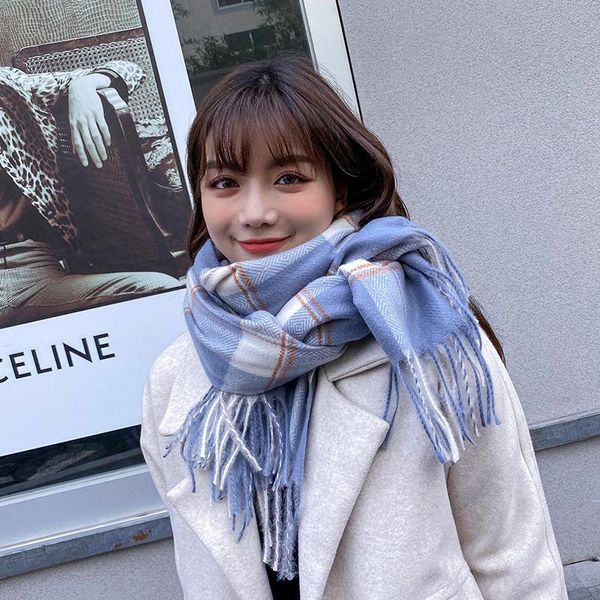 korean version of the japanese plaid students imitation cashmere scarf women autumn winter shawl wholesale scarves, Blue;gray
korean version of the japanese plaid students imitation cashmere scarf women autumn winter shawl wholesale scarves, Blue;gray