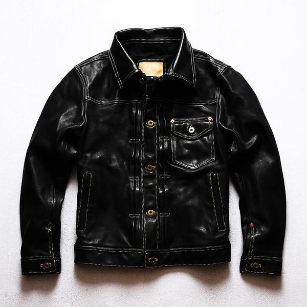men's leather & faux 2005-1 asian size super heavy genuine japan horse slim classic horsehide stylish rider 506xx jacket, Black
men's leather & faux 2005-1 asian size super heavy genuine japan horse slim classic horsehide stylish rider 506xx jacket, Black