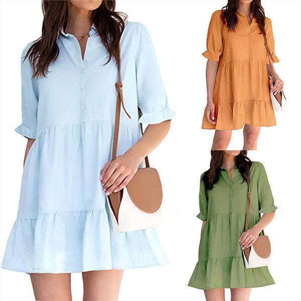 summer plus size fashion floral women dress soild short sleeve v neck casual sundress vestidos mujer verano, Black;gray 
summer plus size fashion floral women dress soild short sleeve v neck casual sundress vestidos mujer verano, Black;gray