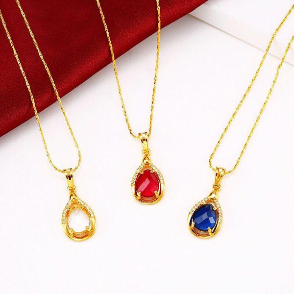 pendants mxgxfam red blue water drop necklace for women fashion jewelry 24 k pure gold color + 45cm, Black
pendants mxgxfam red blue water drop necklace for women fashion jewelry 24 k pure gold color + 45cm, Black