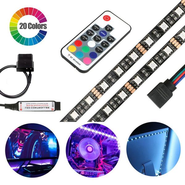 strips 12v rgb led strip light for pc case computer ribbon tape 1m 2m 17key rf remote controller molex connector 4pin
strips 12v rgb led strip light for pc case computer ribbon tape 1m 2m 17key rf remote controller molex connector 4pin