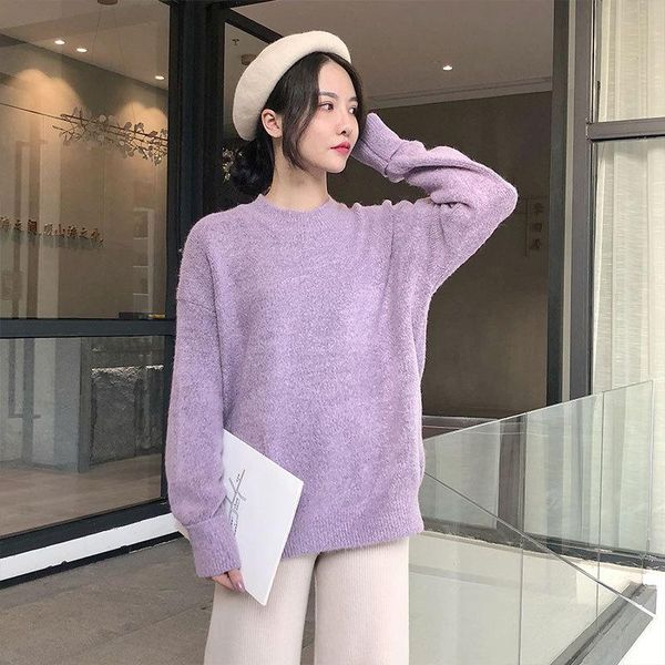 thickening in the pure color take long sleeve render knitted cashmere sweater qiu dong outfit comfortable warm women's sweaters, White;black
thickening in the pure color take long sleeve render knitted cashmere sweater qiu dong outfit comfortable warm women's sweaters, White;black