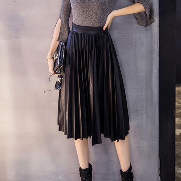 skirts maxi long pleated women vintage high waist pu leather skirt plus size, Black
skirts maxi long pleated women vintage high waist pu leather skirt plus size, Black