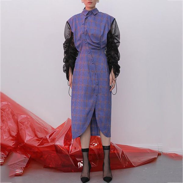 casual dresses seebeautiful fashion spring 2021 lapel long puff sleeve single breasted pleated pulling rope loose dress women n743, Black;gray
casual dresses seebeautiful fashion spring 2021 lapel long puff sleeve single breasted pleated pulling rope loose dress women n743, Black;gray