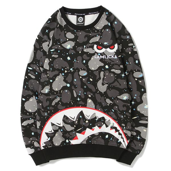 men's hoodies & sweatshirts loose shark camouflage pullover, suitable for young people, casual cotton short sleeve round neck sweatshir, Black
men's hoodies & sweatshirts loose shark camouflage pullover, suitable for young people, casual cotton short sleeve round neck sweatshir, Black