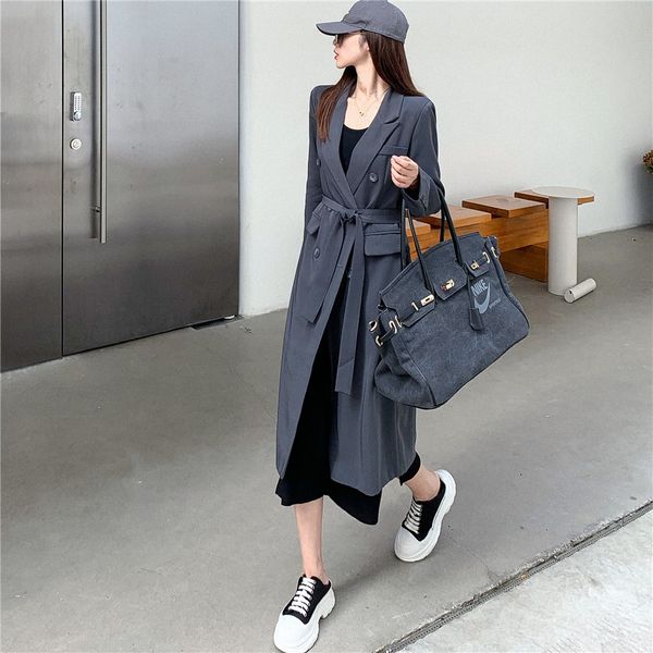 wool 2021 autumn elegant office style with long trench overcoats female big size pans d904, Black
wool 2021 autumn elegant office style with long trench overcoats female big size pans d904, Black