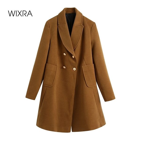 wixra women vintage parka jackets autumn winter double breasted long wool coat ladies full sleeve notched collar overcoat 210419, Black
wixra women vintage parka jackets autumn winter double breasted long wool coat ladies full sleeve notched collar overcoat 210419, Black