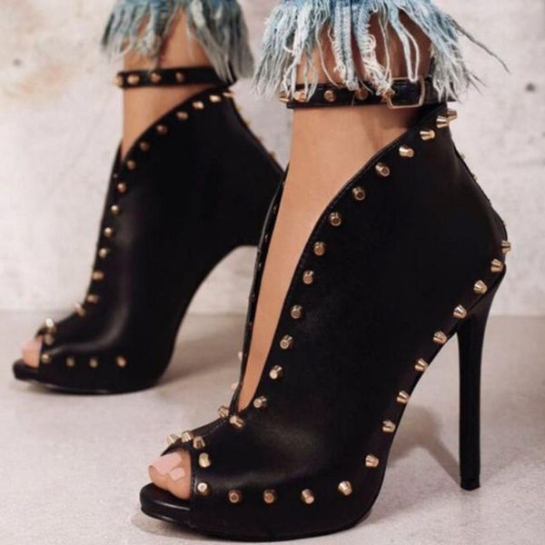 women's casual shoes arrivals stylish design soft pu leather rivet punk peep toe ultra high heels quality women sandals dress, Black
women's casual shoes arrivals stylish design soft pu leather rivet punk peep toe ultra high heels quality women sandals dress, Black