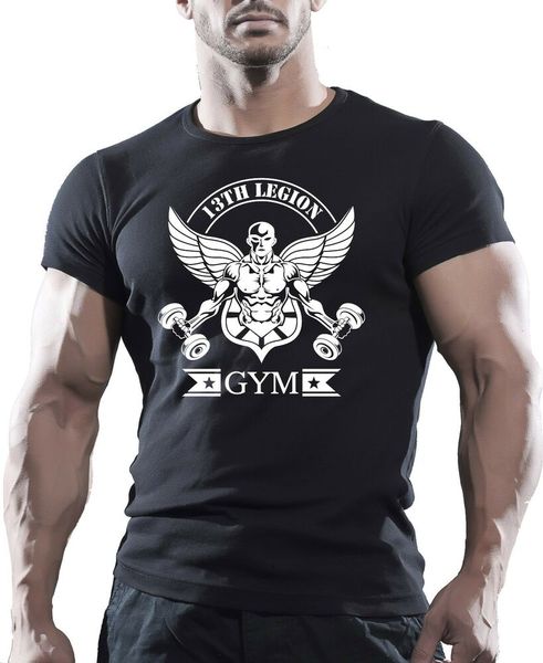 13 legion gym - men's cotton gym bodybuilding motivation t-shirt, White;black
13 legion gym - men's cotton gym bodybuilding motivation t-shirt, White;black