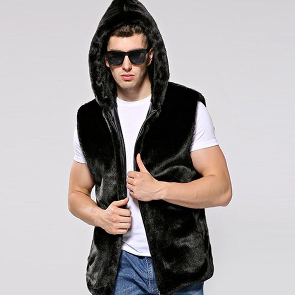 men's fur & faux arrival fashion men vest turn-down collar luxury mink coat hooded artificial long jacket pc260, Black
men's fur & faux arrival fashion men vest turn-down collar luxury mink coat hooded artificial long jacket pc260, Black