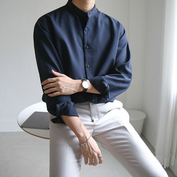 men's casual shirts loose shirt with long sleeves a turtleneck for men, casual summer business and office, men's jacket eg1m, White;black
men's casual shirts loose shirt with long sleeves a turtleneck for men, casual summer business and office, men's jacket eg1m, White;black