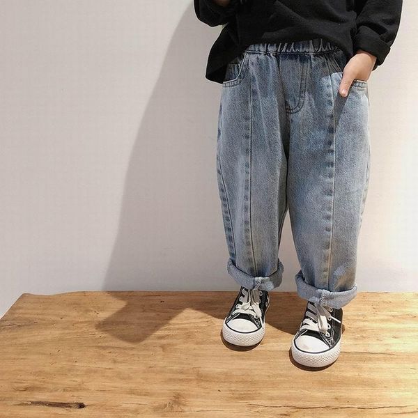 jeans retail spring autumn baby korean loose casual turnip denim pants long trousers children clothes 1-7y e20021, Blue 
jeans retail spring autumn baby korean loose casual turnip denim pants long trousers children clothes 1-7y e20021, Blue