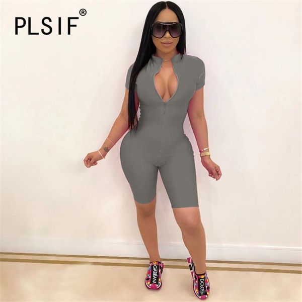 women solid summer bodycon jumpsuit lady casual short sleeve one piece rompers women's jumpsuits &, Black;white
women solid summer bodycon jumpsuit lady casual short sleeve one piece rompers women's jumpsuits &, Black;white