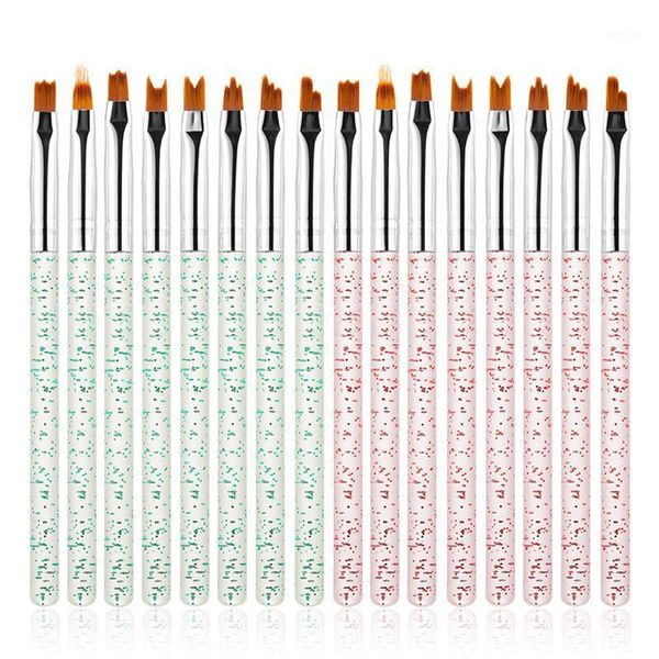 8pcs flower nail art brush pen gel uv painting design drawing mpwell1, Yellow