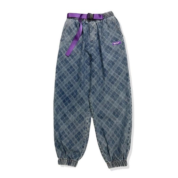 2020 high street purple belt decorative jeans loose men's letter printing make old fashion brand men, Blue
2020 high street purple belt decorative jeans loose men's letter printing make old fashion brand men, Blue