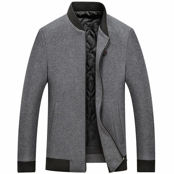 men's wool & blends thick coats men 30% slim fit male fashion blend jacket outerwear smart casual baseball stand and collar upscale, Black
men's wool & blends thick coats men 30% slim fit male fashion blend jacket outerwear smart casual baseball stand and collar upscale, Black