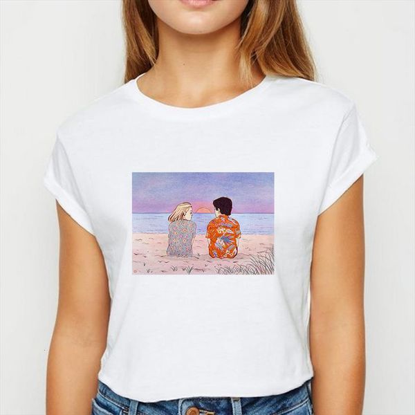 style the end of men world and women sandy beach womens clothing spring summer t shirt harajuku avant garde, White;black
style the end of men world and women sandy beach womens clothing spring summer t shirt harajuku avant garde, White;black