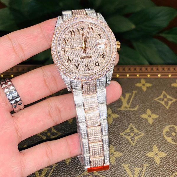 Mens Watch Automatic Mechanical Watches 41mm Women Wristwatches Full Diamond Sapphire Mirror Montre de Luxe Perfect Quality, Slivery;brown
Mens Watch Automatic Mechanical Watches 41mm Women Wristwatches Full Diamond Sapphire Mirror Montre de Luxe Perfect Quality, Slivery;brown