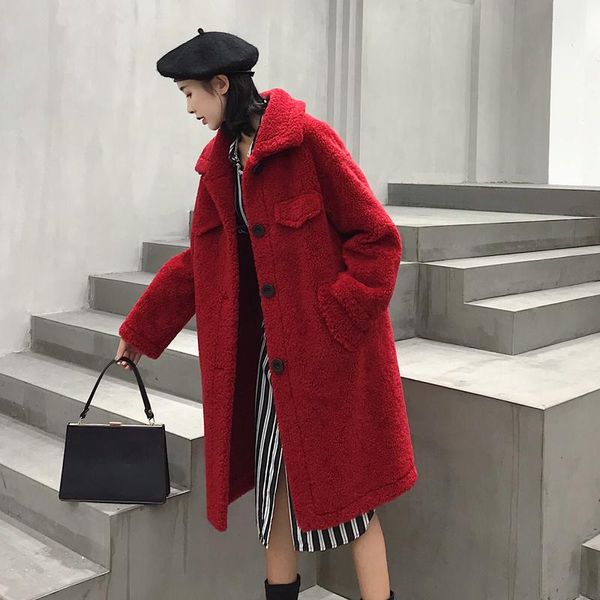 women's fur & faux real women long korean solid warm woolen coat winter lamb jacket windbreaker abrigos mujer invierno 2021 kk033yy577, Black
women's fur & faux real women long korean solid warm woolen coat winter lamb jacket windbreaker abrigos mujer invierno 2021 kk033yy577, Black