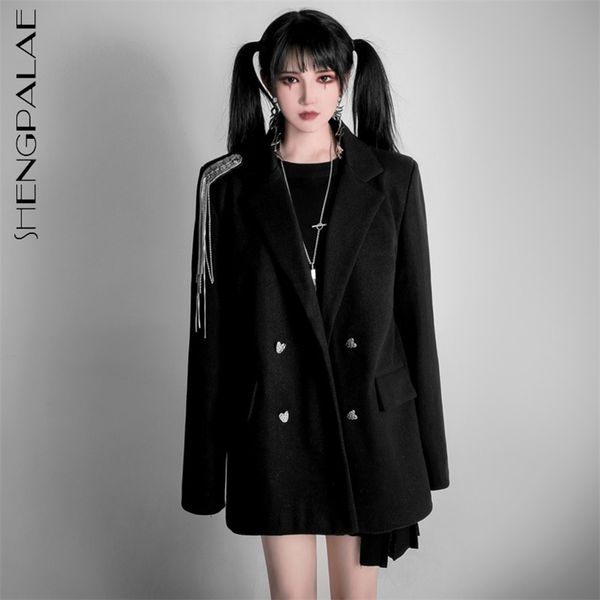 love button tassel shoulder badge decoration blazer women's spring notched loose long sleeve suit coat 5a135 210427, White;black
love button tassel shoulder badge decoration blazer women's spring notched loose long sleeve suit coat 5a135 210427, White;black
