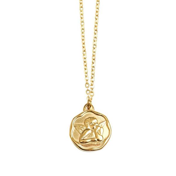 link, chain stainless steel delicate minimalism gold angel baby relief pendant necklace jewelry gift for him with, Black
link, chain stainless steel delicate minimalism gold angel baby relief pendant necklace jewelry gift for him with, Black