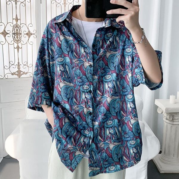 men's casual shirts summer men graffiti print short-sleeve fashion loose large size outdoor breathable beach, White;black
men's casual shirts summer men graffiti print short-sleeve fashion loose large size outdoor breathable beach, White;black