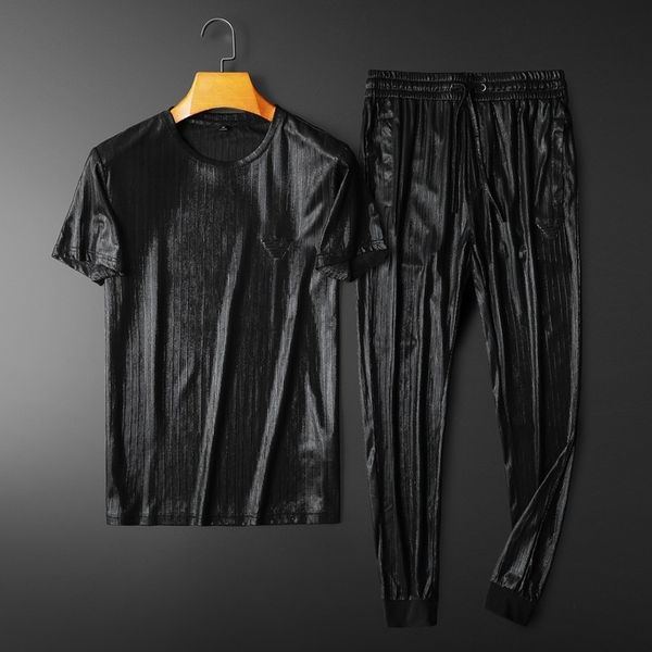Tracksuits Sport Suit Fashion Classic High End Men's Short Sleeve Pants Casual Burnt Veet Solid Round Neck Half Large Wear, Black
Tracksuits Sport Suit Fashion Classic High End Men's Short Sleeve Pants Casual Burnt Veet Solid Round Neck Half Large Wear, Black