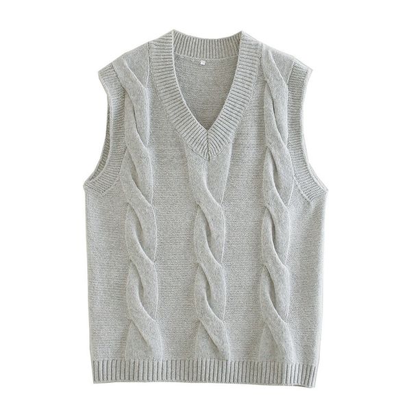 evfer women autumn casual za gray sleevless knitted pullover vest female fashion v-neck loose sweters girls chic long kniwear 210421, Black;white
evfer women autumn casual za gray sleevless knitted pullover vest female fashion v-neck loose sweters girls chic long kniwear 210421, Black;white