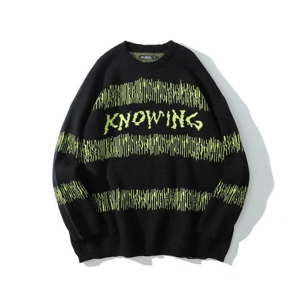 autumn and winter tide brand men's knitted sweater dark black color matching loose couple men women pullovers sweaters, White;black
autumn and winter tide brand men's knitted sweater dark black color matching loose couple men women pullovers sweaters, White;black