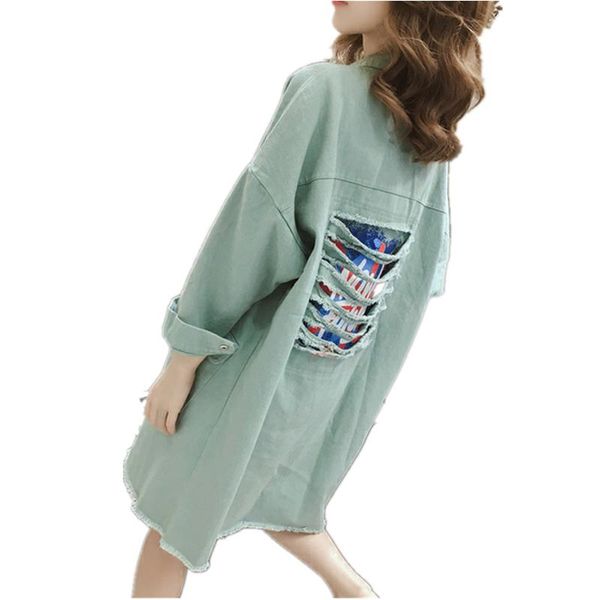 women's jackets 2021 spring streetwear sequin holes long denim jacket fashion loose jeans women harajuku candy color female basic coats, Black;brown
women's jackets 2021 spring streetwear sequin holes long denim jacket fashion loose jeans women harajuku candy color female basic coats, Black;brown